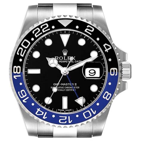 rolex gmt master ii batman blue black ceramic mens watch|Rolex Batman original price.